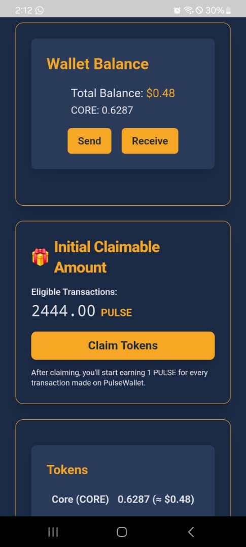 PulseWallet Screenshot
